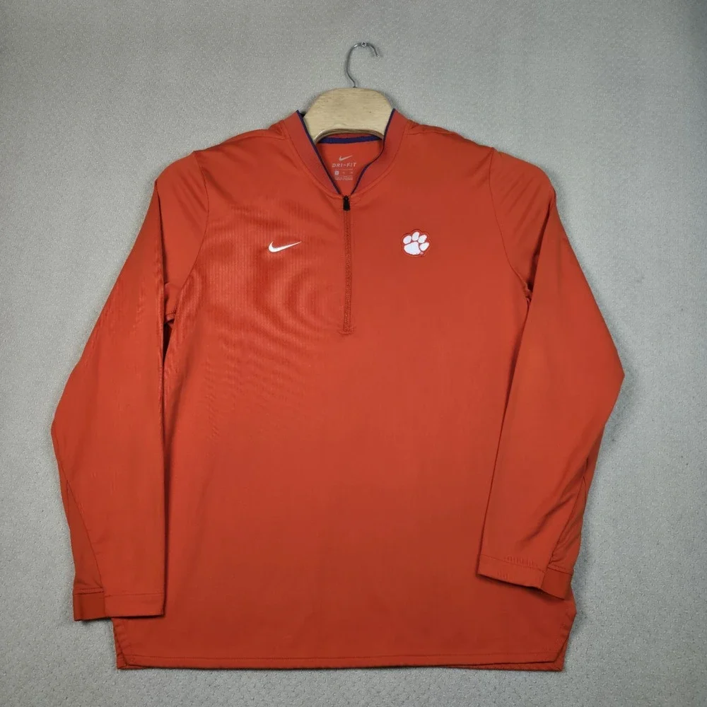 Official‎ Nike Clemson Tigers Men's XL Dri-FIT 1/4 Zip Pullover Orange Football
